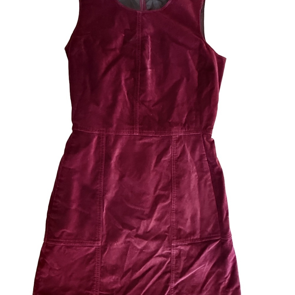 Gap Burgundy Velvet Sleeveless Shift Dress Size 6